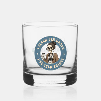 Personalisierter lustiger Skelett-Lehrer für die 8 Whiskyglas