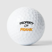 Personalisierter lustiger Spruch Eigentum von Golfball (Vorderseite)