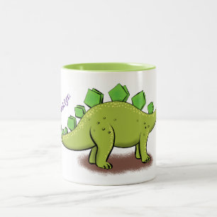 Personalisierter, lustiger Stegosaurus-Dinosaurier Zweifarbige Tasse