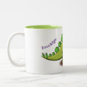 Personalisierter, lustiger Stegosaurus-Dinosaurier Zweifarbige Tasse (Links)