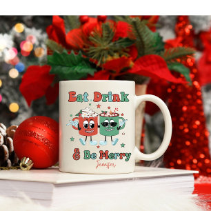 Personalisierter lustiger tanzender Kakao-Weihnach Kaffeetasse