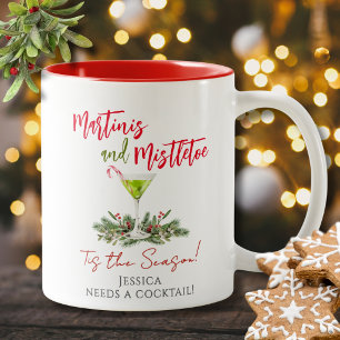 Personalisierter lustiger Weihnachts-Martini und M Zweifarbige Tasse