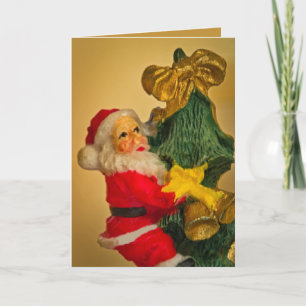 Personalisierter lustiger Weihnachtsmann auf dem W Karte