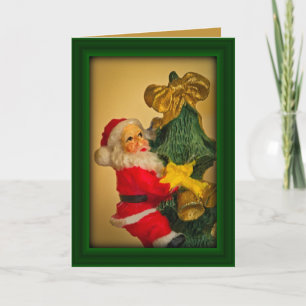 Personalisierter lustiger Weihnachtsmann auf dem W Karte