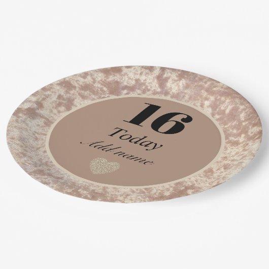 Personalisierter luxuriöser Samtteil Teller 16. (Schrägansicht)