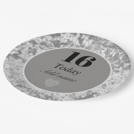 Personalisierter luxuriöser Samtteil Teller 16. (Schrägansicht)