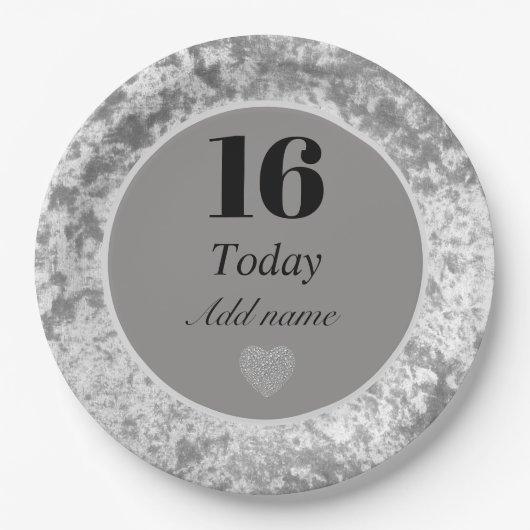 Personalisierter luxuriöser Samtteil Teller 16. (Vorderseite)