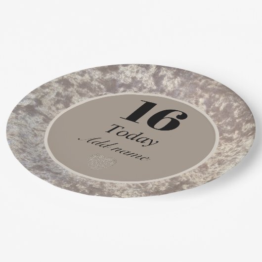 Personalisierter luxuriöser Samtteil Teller 16. (Schrägansicht)