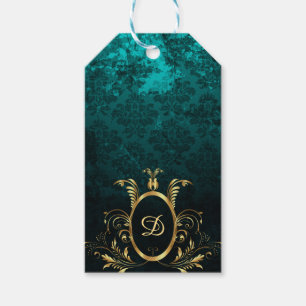 Personalisierter Luxus-Damaskus Goldrahmen Geschenkanhänger