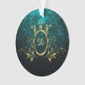 Personalisierter Luxus-Damaskus Goldrahmen Ornament (Vorderseite)