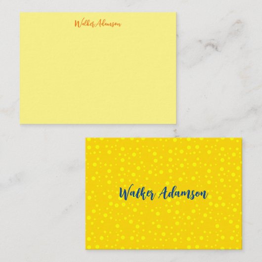 Personalisierter Luxus, eleganter goldgelber Name Mitteilungskarte (Vorne/Hinten)