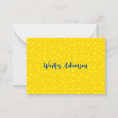 Personalisierter Luxus, eleganter goldgelber Name Mitteilungskarte (Rückseite)