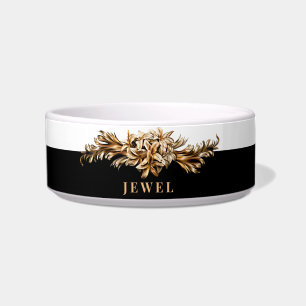 Personalisierter Luxus Golden Blume Elegante Klass Napf