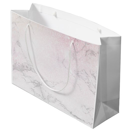 Personalisierter Luxus-Marmor Große Geschenktüte (Rückseite Schrägansicht)