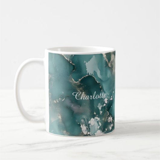 Personalisierter Luxus-Marmor-Muster-Tasse mit ind Kaffeetasse (Links)