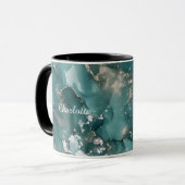 Personalisierter Luxus-Marmor-Muster-Tasse mit ind Tasse (Vorderseite Links)