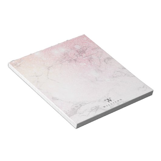 Personalisierter Luxus-Marmor Notizblock (angewinkelt)