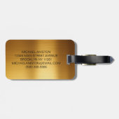 Personalisierter Luxus-Monogramm Gold Reise Gepäckanhänger (Rückseite horizontal)