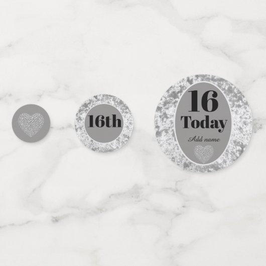 Personalisierter Luxus Samt Geburtstag Konfetti 16 (Rückseiten)