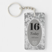 Personalisierter Luxus Samt Geburtstag Schlüsselan Schlüsselanhänger (Vorderseite)