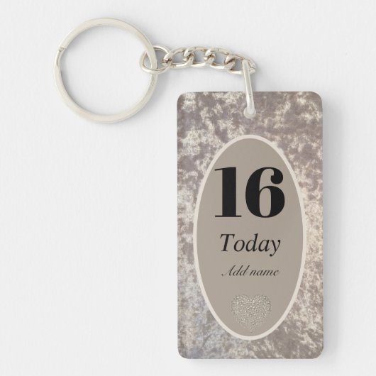 Personalisierter Luxus Samt Geburtstag Schlüsselan Schlüsselanhänger (Vorderseite)