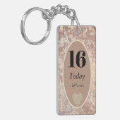 Personalisierter Luxus Samt Geburtstag Schlüsselan Schlüsselanhänger (Vorderseite links)
