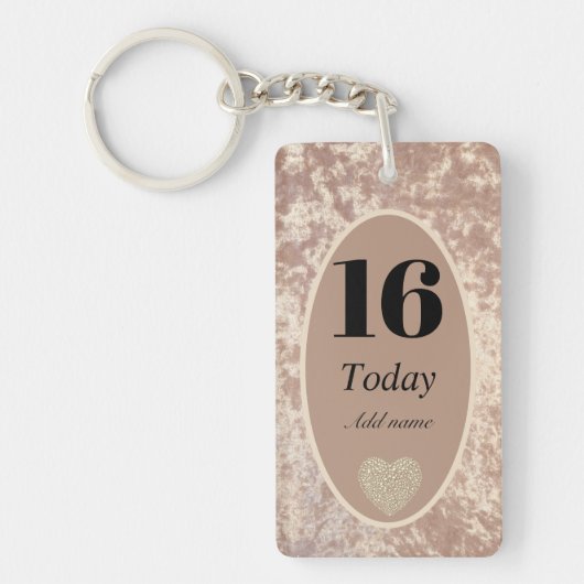 Personalisierter Luxus Samt Geburtstag Schlüsselan Schlüsselanhänger (Vorderseite)