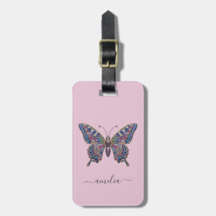 Personalisierter Luxus-Sprudelglitter-Schmetterlin Gepäckanhänger