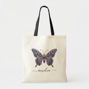 Personalisierter Luxus-Sprudelglitter-Schmetterlin Tragetasche