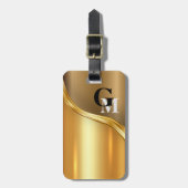 Personalisierter Luxusblick-modernes Goldenes Gepäckanhänger (Vorderseite vertikal)