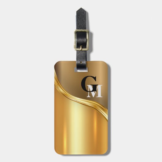 Personalisierter Luxusblick-modernes Goldenes Gepäckanhänger (Vorderseite vertikal)