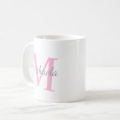 Personalisierter M-Monogramm-Name Kaffeetasse (Vorderseite Links)