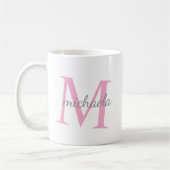 Personalisierter M-Monogramm-Name Kaffeetasse (Links)