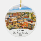 Personalisierter Macon-Schmuck, Benutzerdefiniert  Keramik Ornament (Vorne)