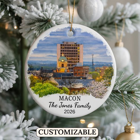 Personalisierter Macon-Schmuck, Benutzerdefiniert  Keramik Ornament