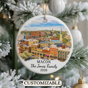 Personalisierter Macon-Schmuck, Benutzerdefiniert  Keramik Ornament