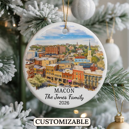 Personalisierter Macon-Schmuck, Benutzerdefiniert  Keramik Ornament