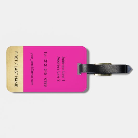 Personalisierter Mädchen-heißes Gepäckanhänger (Rückseite horizontal)