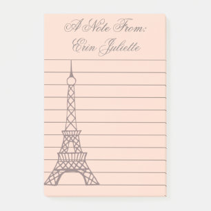 Personalisierter Mädchen-Post-it-Zettel Eiffelturm Post-it Klebezettel