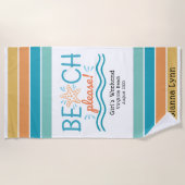 Personalisierter Mädchen-Wochenendausflug Strand B Strandtuch (Vorderseite)