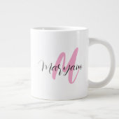 Personalisierter Mädchenname & Anfangsbuchstabe | Jumbo-Tasse (Rechts)