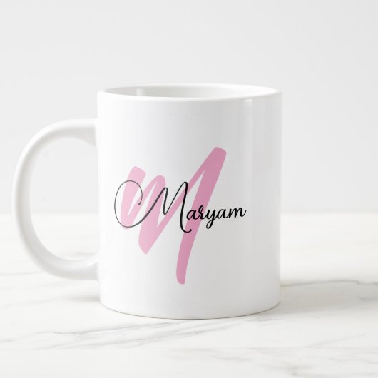 Personalisierter Mädchenname & Anfangsbuchstabe | Jumbo-Tasse (Links)