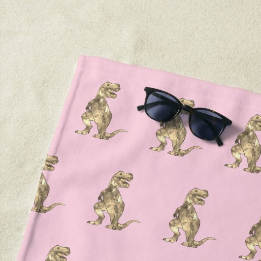 Personalisierter Mädchenname Dinosaur Strandtuch (Beispiel)