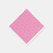 Personalisierter Mädchenname Geburtsdatum Rosa Par Serviette (Ecke)