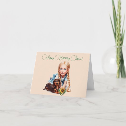 Personalisierter Mädchenname Geburtskarte Karte (Vorderseite)