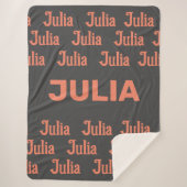 Personalisierter Mädchenname in Lachs | Sherpa Bla Sherpadecke (Vorderseite)