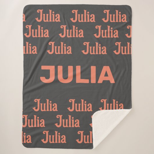 Personalisierter Mädchenname in Lachs | Sherpa Bla Sherpadecke (Vorderseite)