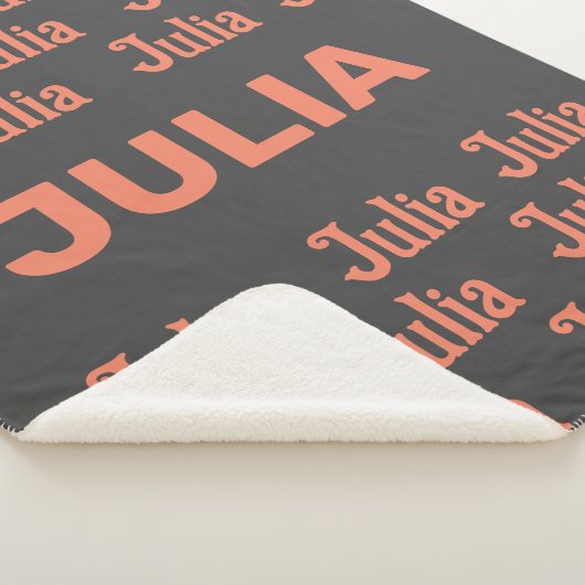 Personalisierter Mädchenname in Lachs | Sherpa Bla Sherpadecke (3/4)