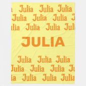 Personalisierter Mädchenname in Orange | Fleece Bl (Vorderseite)