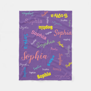 Personalisierter Mädchenname Monogramm Lila Niedl Fleecedecke
